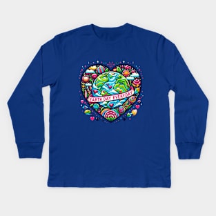 Earth Day 2024 Kids Long Sleeve T-Shirt